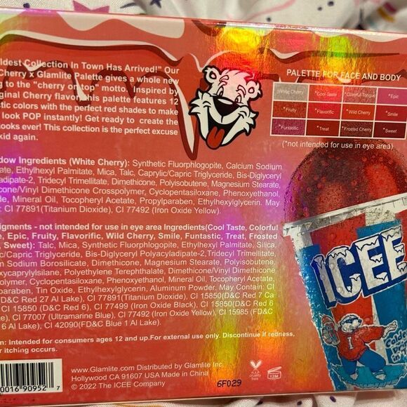 NIB Glamlite ICEE Eyeshadow Palette - Red and Pink Shades - Picture 13 of 16